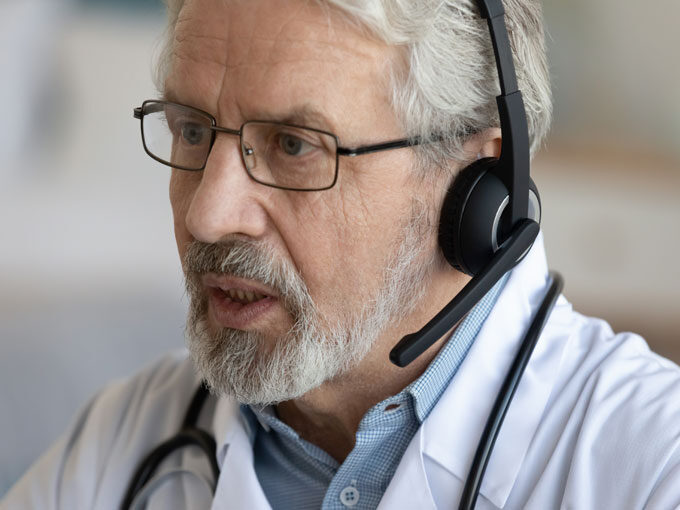 Doctor providing information by telemedicine
