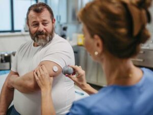 Nurse with patient